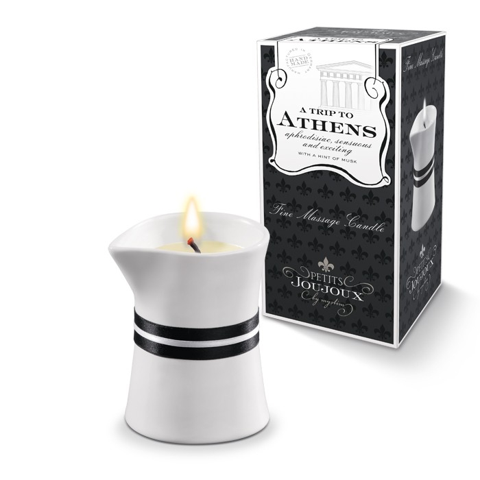 Свеча массажная "Petits Joujoux Athens" с ароматом пачули и мускуса, 120ml 