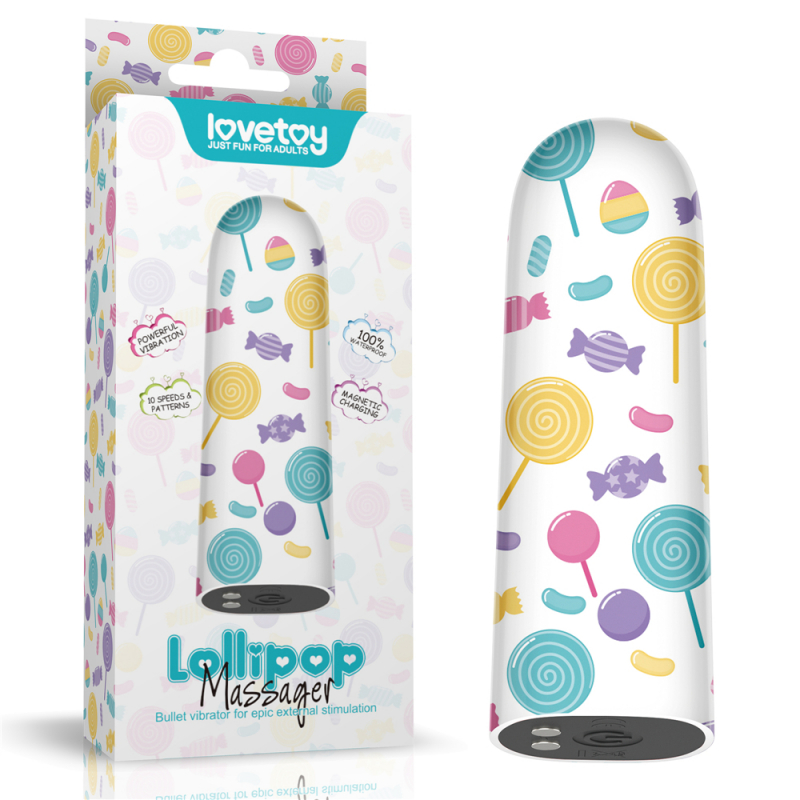 Вибропуля супер мощная "Lovetoy Lollipop" сладкие леденцы 