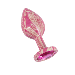 Пробка с ярко розовым кристаллом "Kanikule" розовая, S